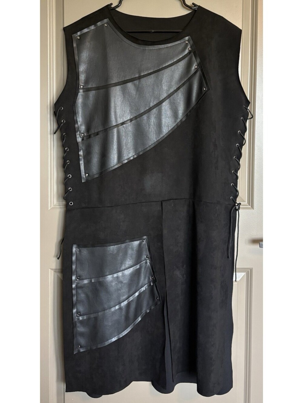 Viking Faux Leather & Suede Long Over Tunic